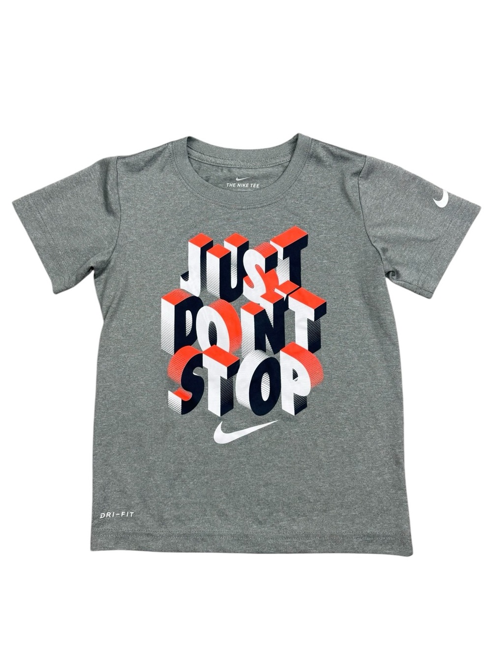 Nike Just Don’t Stop Dry Fit Shirt 5/6 Gray Orange